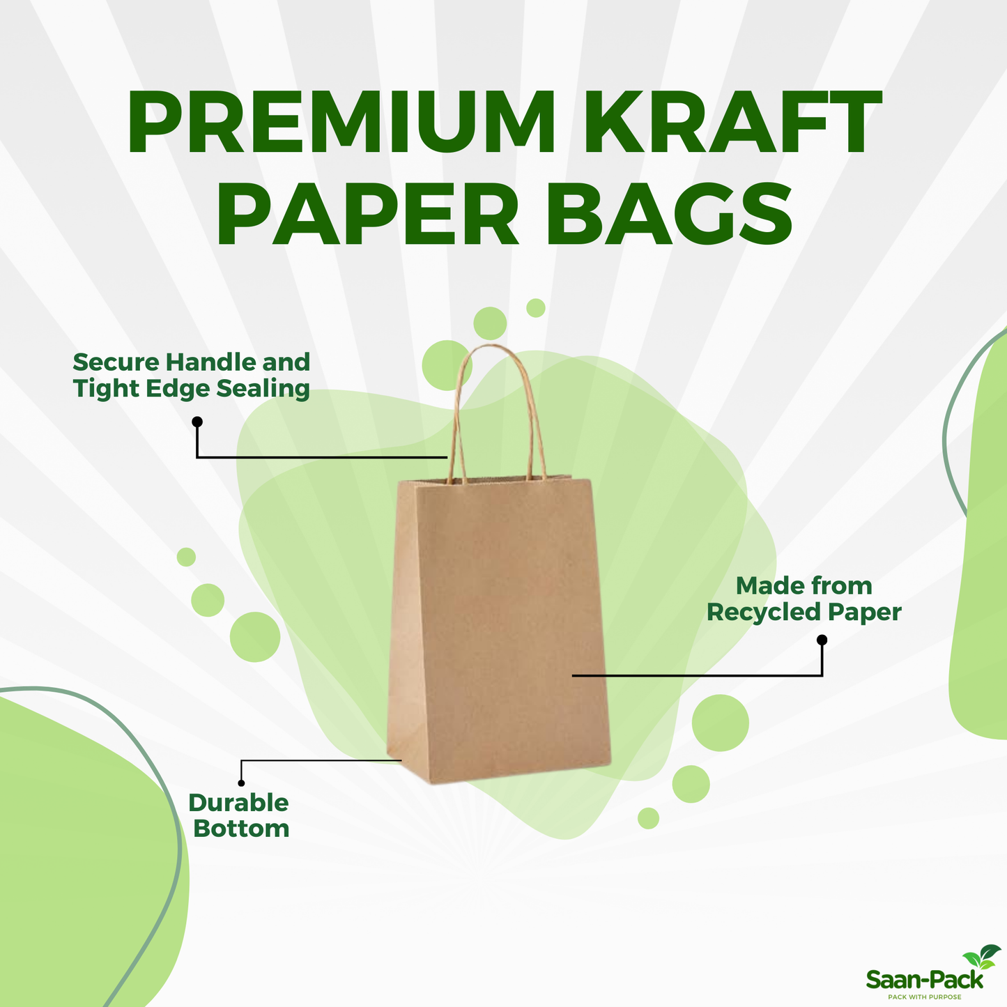 Saan-Pack Medium 8" x 4.5" x 10.25" Brown Paper Bag