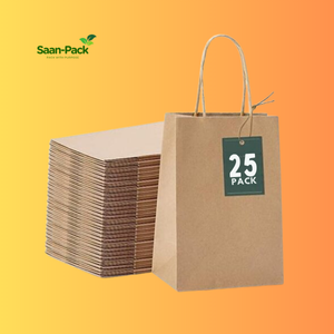 Saan-Pack Medium  8" x 4.5" x 10.25" Brown Paper Bag
