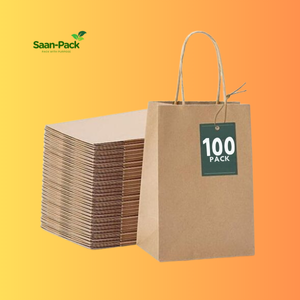 Saan-Pack Medium  8" x 4.5" x 10.25" Brown Paper Bag